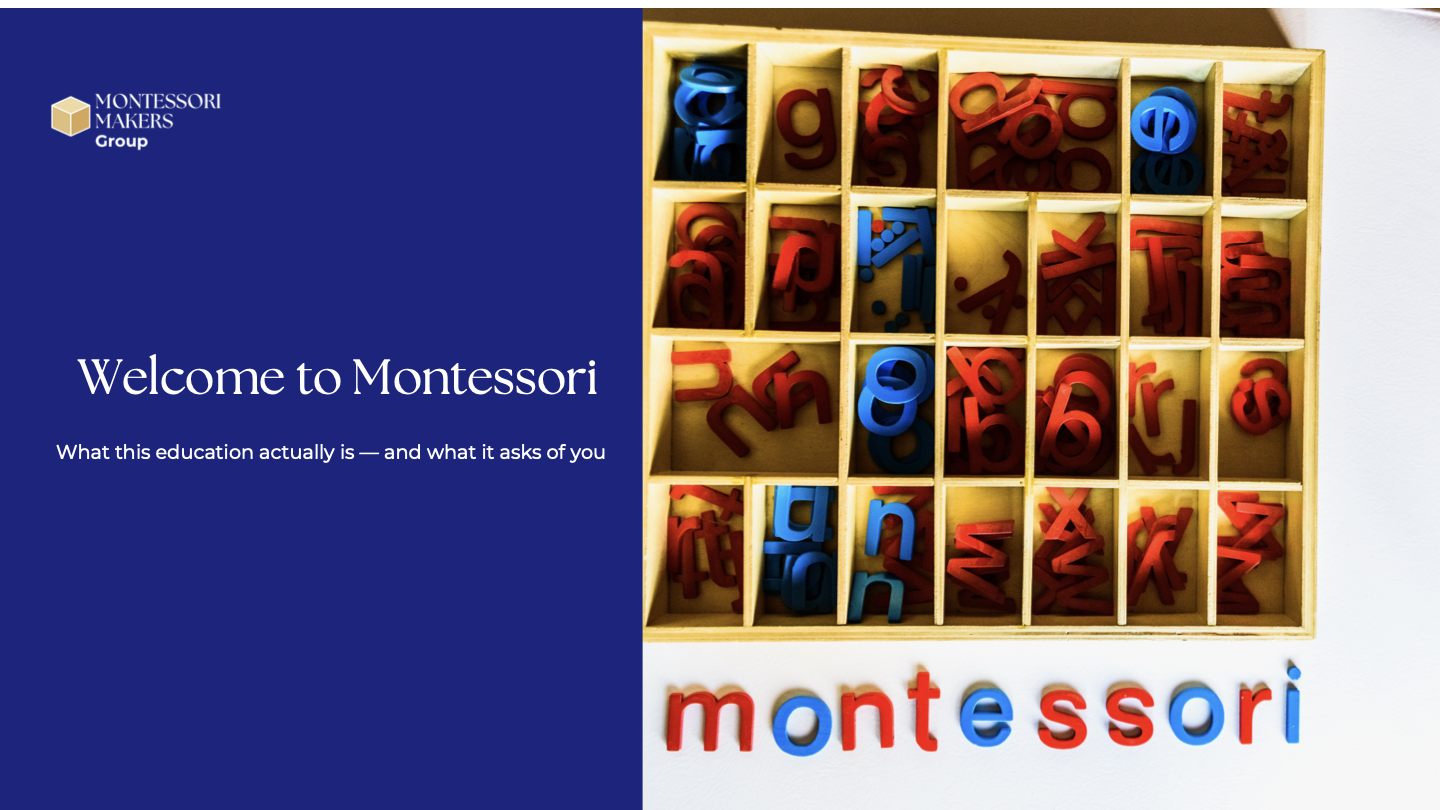 Welcome to Montessori slide deck cover